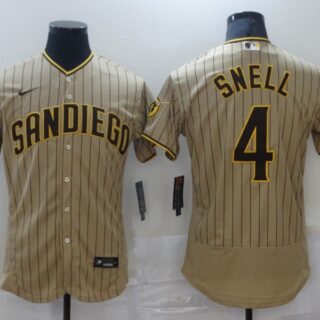 Nike Men's San Diego Padres #4 SNELL Brown Authentic Alternate Player Jersey