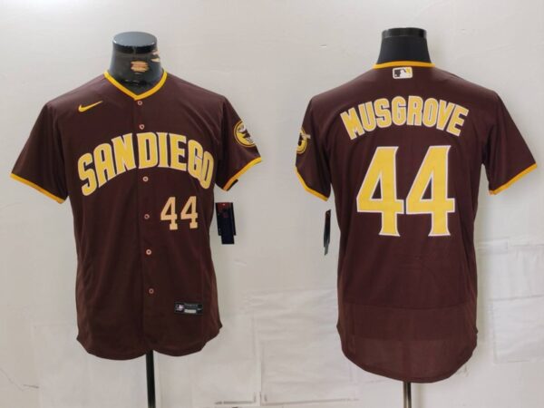 Nike Men's San Diego Padres #44 Musgrove Brown Tan Authentic Alternate Player Jerseys