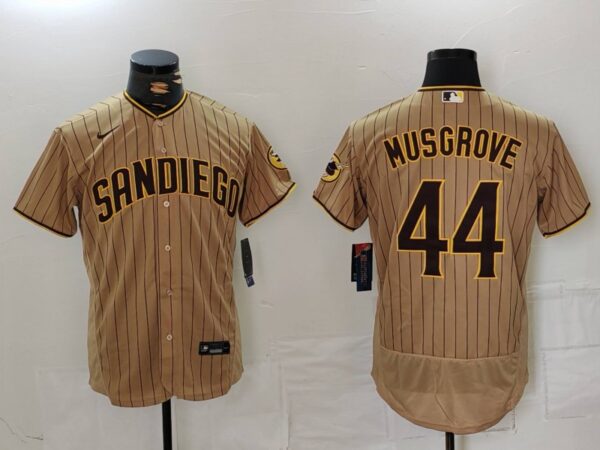 Nike Men's San Diego Padres #44 Musgrove Tan Brown Authentic Alternate Player Jerseys
