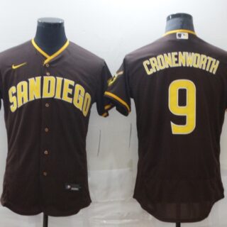 Nike Men's San Diego Padres #9 CRONENWORTH Brown Tan Authentic Alternate Player Jersey