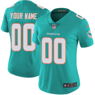 Nike NFL Miami Dolphins Vapor Untouchable Customized Elite Aqua Green Home Women's Jersey
