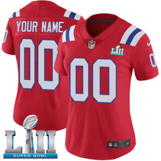 Nike NFL New England Patriots Vapor Untouchable Customized Super Bowl LII Limited Red Alternate Women's Jersey