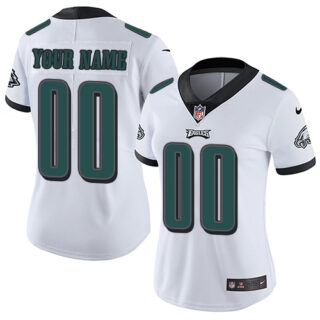 Nike NFL Philadelphia Eagles Vapor Untouchable Customized Limited White Road Women's Jersey