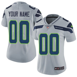 Nike NFL Seattle Seahawks Vapor Untouchable Customized Limited Grey Alternate Women's Jersey