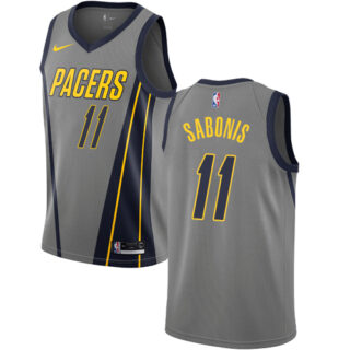 Nike Pacers #11 Domantas Sabonis Gray NBA Swingman City Edition 2018 19 Jersey