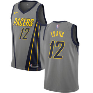 Nike Pacers #12 Tyreke Evans Gray NBA Swingman City Edition 2018 19 Jersey