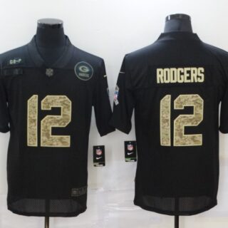 Nike Packers 12 Aaron Rodgers Black Camo 2020 Salute To Service Limited Jersey