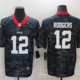 Nike Packers 12 Aaron Rodgers Black Camo Limited Jersey