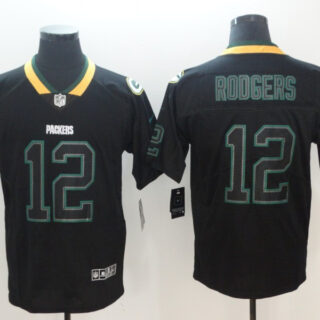 Nike Packers 12 Aaron Rodgers Black Shadow Legend Limited Jersey