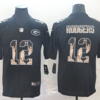 Nike Packers 12 Aaron Rodgers Black Statue Of Liberty Limited Jersey