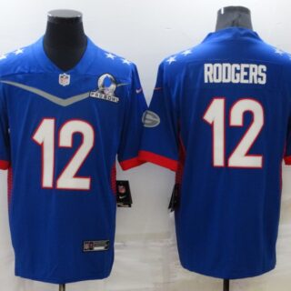 Nike Packers 12 Aaron Rodgers Blue 2022 NFC Pro Bowl Limited Jersey