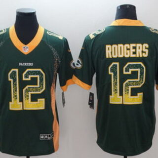 Nike Packers 12 Aaron Rodgers Green Drift Fashion Limited Jersey