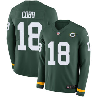 Nike Packers #18 Randall Cobb Green Team Color Men's Stitched NFL Limited Therma Long Sleeve Jersey