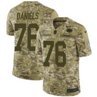 Nike Packers #76 Mike Daniels Camo Youth Stitched NFL Limited 2018 Salute to Service Jersey