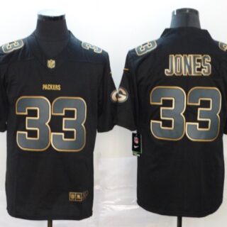 Nike Packers 33 Aaron Jones Black Gold Vapor Untouchable Limited Jersey