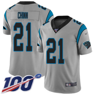 Nike Panthers #21 Jeremy Chinn Silver Men's Stitched NFL Limited Inverted Legend 100th Season Jersey