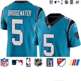 Nike Panthers #5 Teddy Bridgewater Blue Men's Stitched NFL Limited Rush Jersey