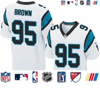 Nike Panthers #95 Derrick Brown White Men's Stitched NFL New Elite Jersey