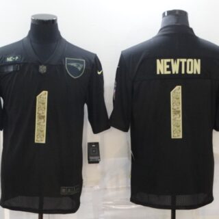 Nike Patriots 1 Cam Newton Black Camo 2020 Salute To Service Limited Jersey