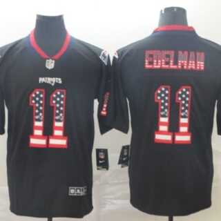 Nike Patriots 11 Julian Edelman Black USA Flag Fashion Limited Jersey