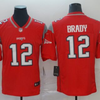Nike Patriots 12 Tom Brady Red Inverted Legend Limited Jersey