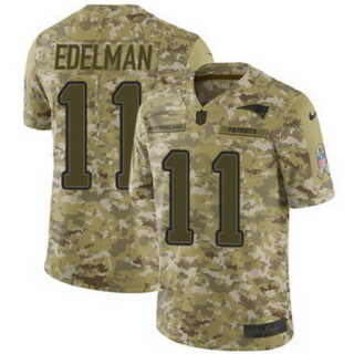 Nike Patriots #11 Julian Edelman Camo NFL Limited 2018 Salute to Service Jersey
