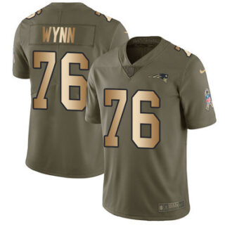 Nike Patriots #76 Isaiah Wynn Olive Gold Men's Stitched NFL Limited 2017 Salute To Service Jersey