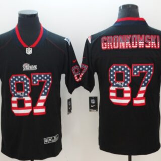 Nike Patriots 87 Rob Gronkowski Black USA Flag Fashion Color Rush Limited Jersey