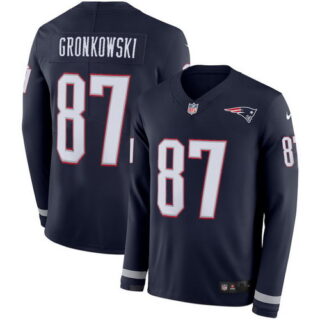 Nike Patriots 87 Rob Gronkowski Navy Therma Long Sleeve Jersey