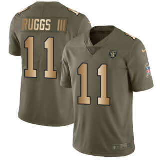Nike Raiders #11 Henry Ruggs III Olive Gold Men's Stitched NFL Limited 2017 Salute To Service Jersey