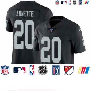 Nike Raiders #20 Damon Arnette Black Team Color Men's Stitched NFL 100th Season Vapor Untouchable Limited Jersey