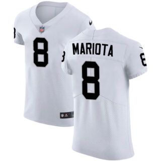 Nike Raiders #8 Marcus Mariota White Men's Stitched NFL New Elite Jersey