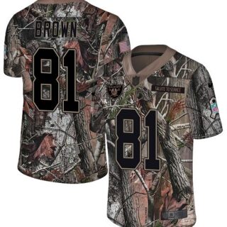 Nike Raiders #81 Tim Brown Camo Men's Stitched NFL Limited Rush Realtree Jersey