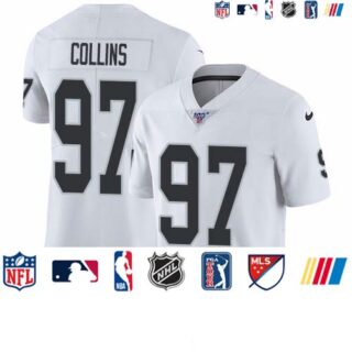 Nike Raiders #97 Maliek Collins White Men's Stitched NFL 100th Season Vapor Untouchable Limited Jersey