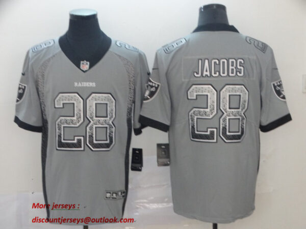 Nike Raiders 28 Josh Jacobs Gray Drift Fashion Limited Jersey
