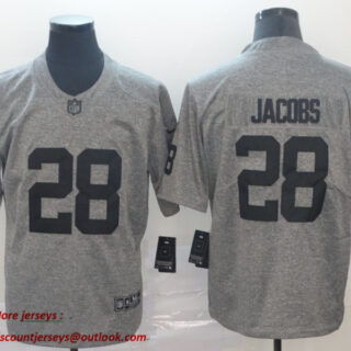 Nike Raiders 28 Josh Jacobs Gray Gridiron Gray Limited Jersey
