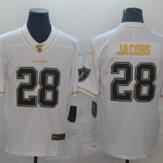 Nike Raiders 28 Josh Jacobs White Gold Vapor Untouchable Limited Jersey
