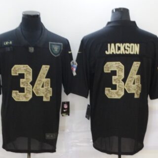 Nike Raiders 34 Bo Jackson Black Camo 2020 Salute To Service Limited Jersey