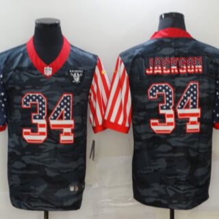 Nike Raiders 34 Bo Jackson Camo 2020 USA Flag Limited Jersey