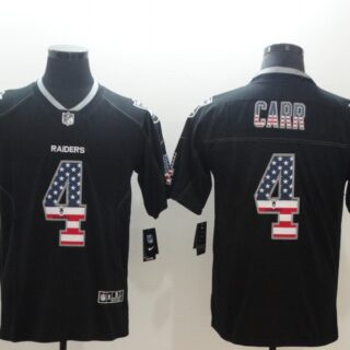 Nike Raiders 4 Derek Carr Black USA Flag Limited Jersey