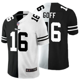 Nike Rams 16 Jared Goff Black And White Split Vapor Untouchable Limited Jersey