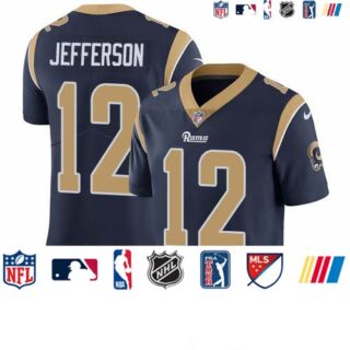 Nike Rams #12 Van Jefferson Navy Blue Team Color Men's Stitched NFL Vapor Untouchable Limited Jersey