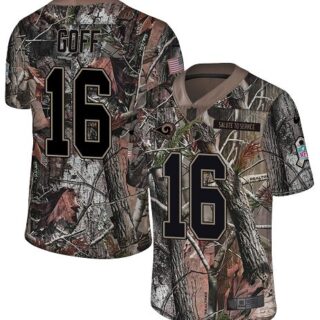 Nike Rams #16 Jared Goff Camo Men's Stitched NFL Limited Rush Realtree Jersey