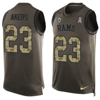 Nike Rams #23 Cam Akers Green Men's Stitched NFL Limited Salute To Service Tank Top Jersey