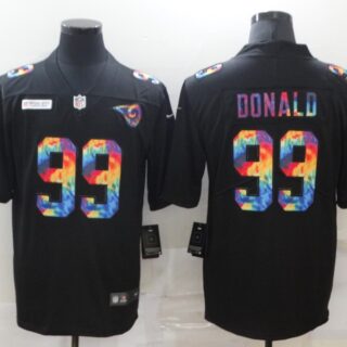 Nike Rams 99 Aaron Donald Black Vapor Untouchable Rainbow Limited Jersey