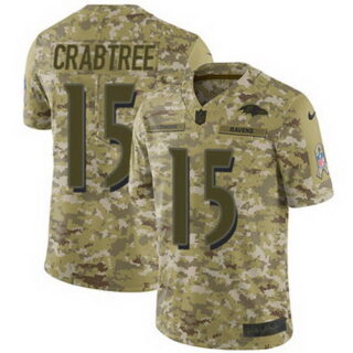 Nike Ravens #15 Michael Crabtree Camo Youth Stitched NFL Limited 2018 Salute to Service Jersey
