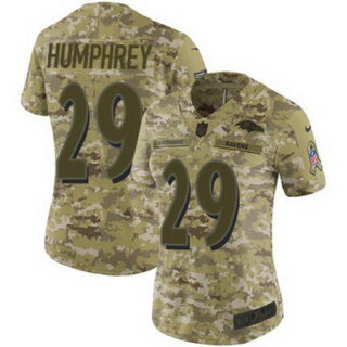 Nike Ravens #29 Marlon Humphrey Camo Women's Stitched NFL Limited 2018 Salute to Service Jersey