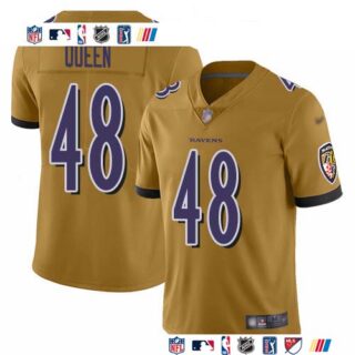 Nike Ravens #48 Patrick Queen Gold Men's Stitched NFL Limited Inverted Legend Jersey
