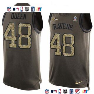 Nike Ravens #48 Patrick Queen Green Men's Stitched NFL Limited Salute To Service Tank Top Jersey