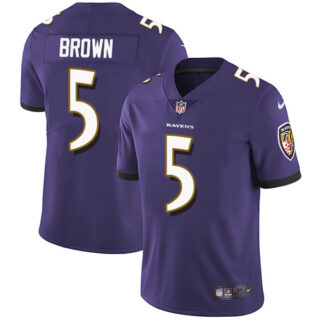 Nike Ravens #5 Marquise Brown Purple Team Color Men's Stitched NFL Vapor Untouchable Limited Jersey